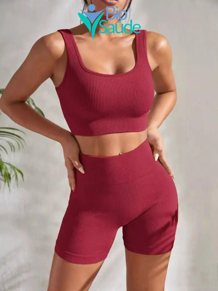 Conjunto de Yoga 2 Peças Esporte Feminino Conjunto de Yoga 2 Peças