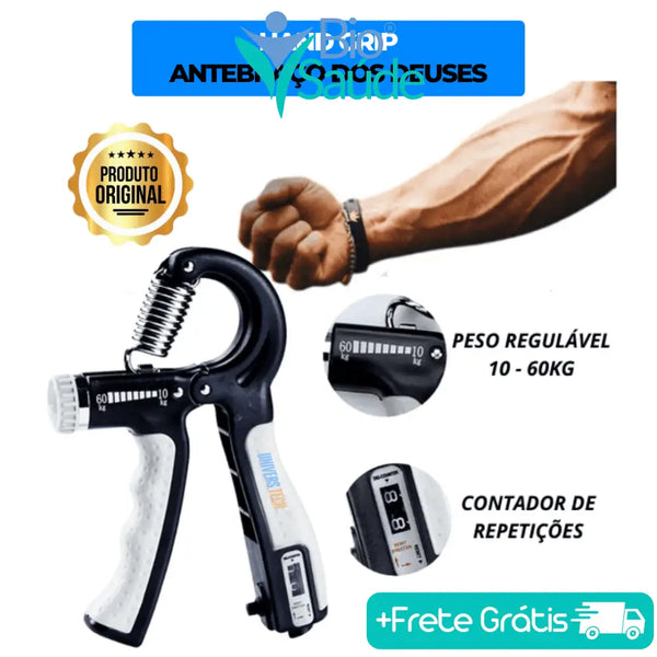 Hand Grip | Fortalecedor de Braços Resistente e Regulável 10 a 60kg Hand Grip | Fortalecedor de Braços Resistente e