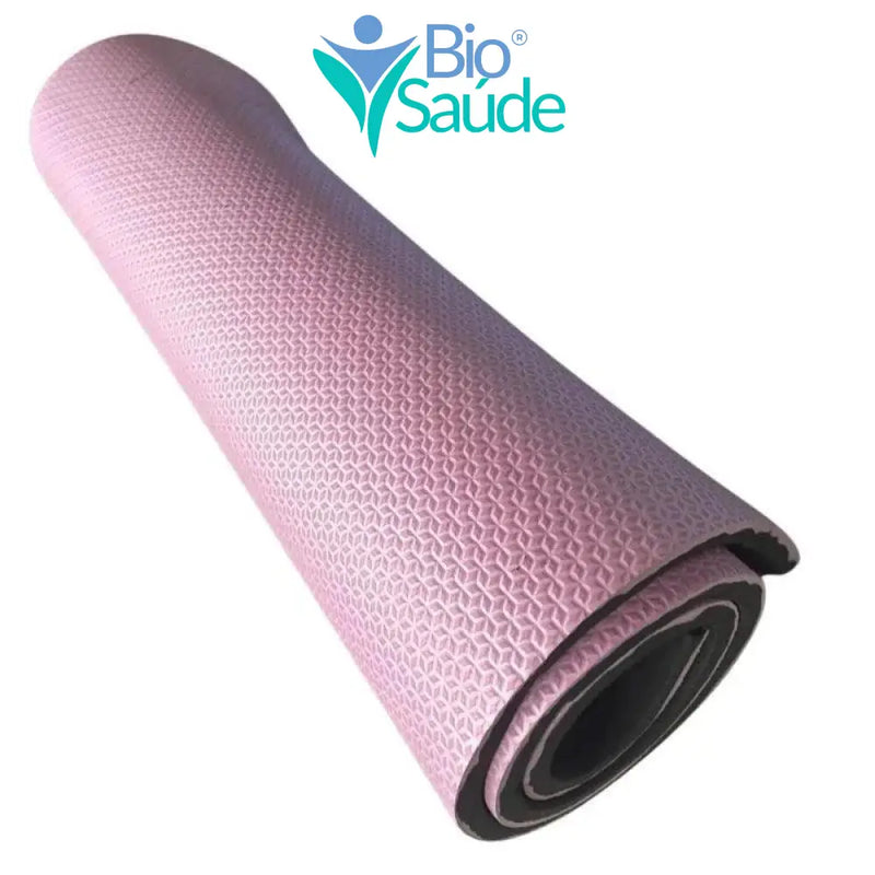 Kit 2 Tapetes Colchonetes Yoga Pilates Fitness Ginástica - 1m x 50cm x 10mm (Compre 1 Leve 2) Rosa Pink / Azul Marinho