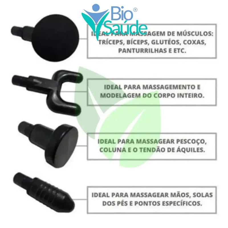 Pistola Massageadora Portátil Aliviadora de Dor Estresse e Tensão - BodyLix Pistola Massageadora Portátil Aliviadora de