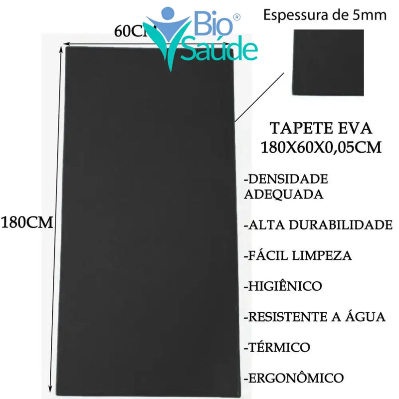 Tapete Para Pilates e Yoga 180 Cm X 60 Cm X 5mm Tapete Para Pilates e Yoga 180 Cm X 60 Cm X 5mm